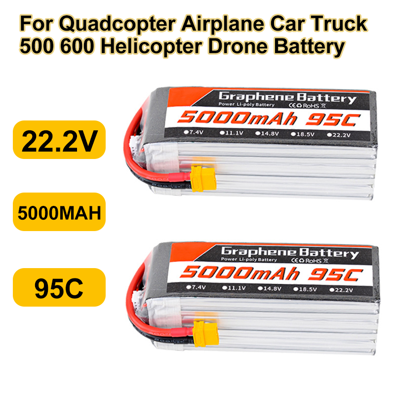 6S Lipo Battery 22.2V 5000Mah - Bateria Lipo 95C 22.2V 6S 5000mAh