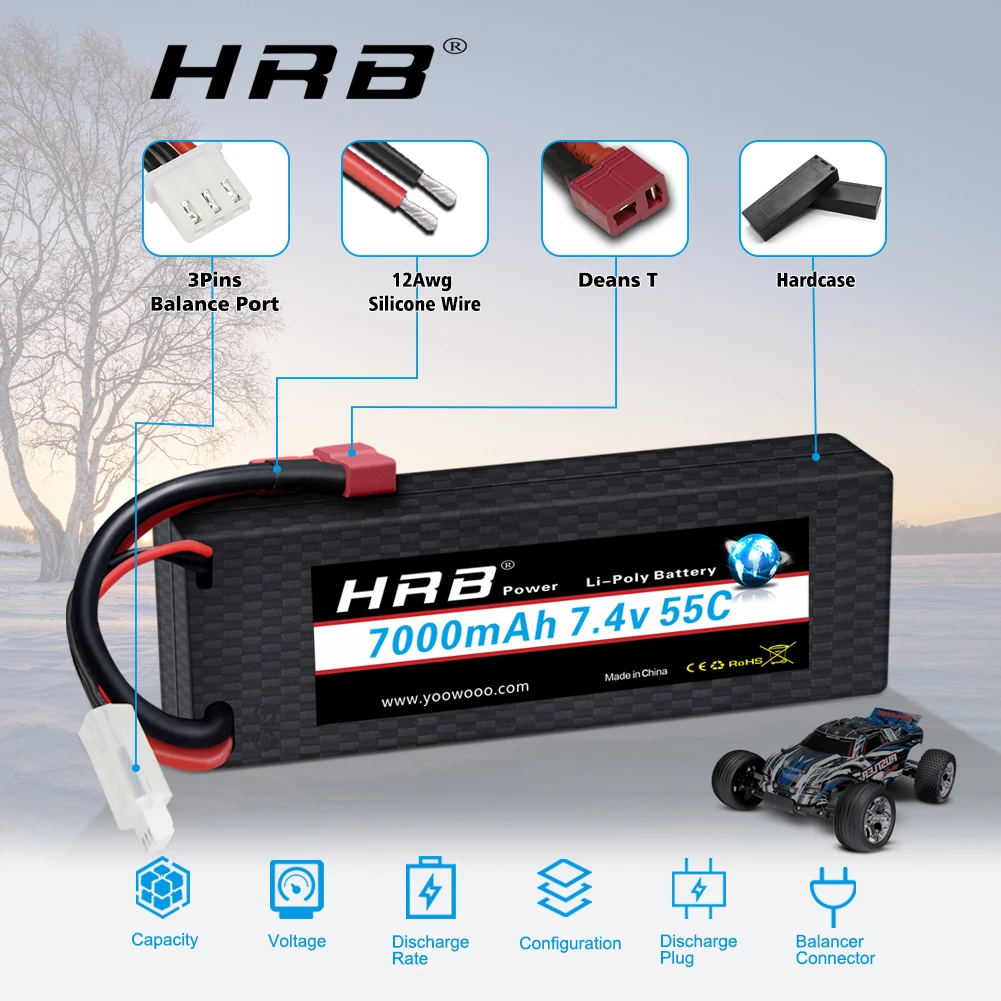 Bateria lipo hrb 2s 3s 4S 6s 1 - 6S Lipo Battery 22.2V 5000Mah avaliação e preço