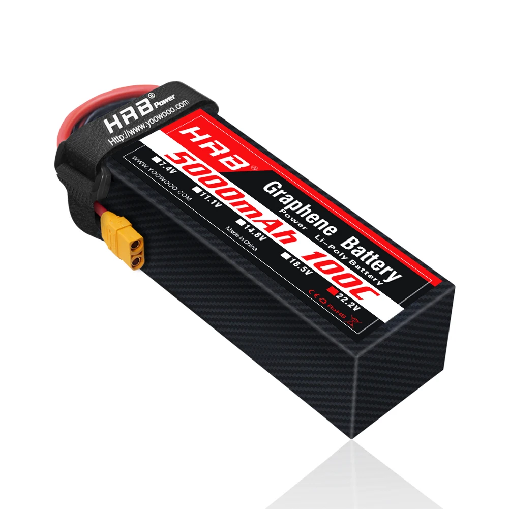 1 peça bateria de grafeno hrb  - 6S Lipo Battery 22.2V 5000Mah avaliação e preço